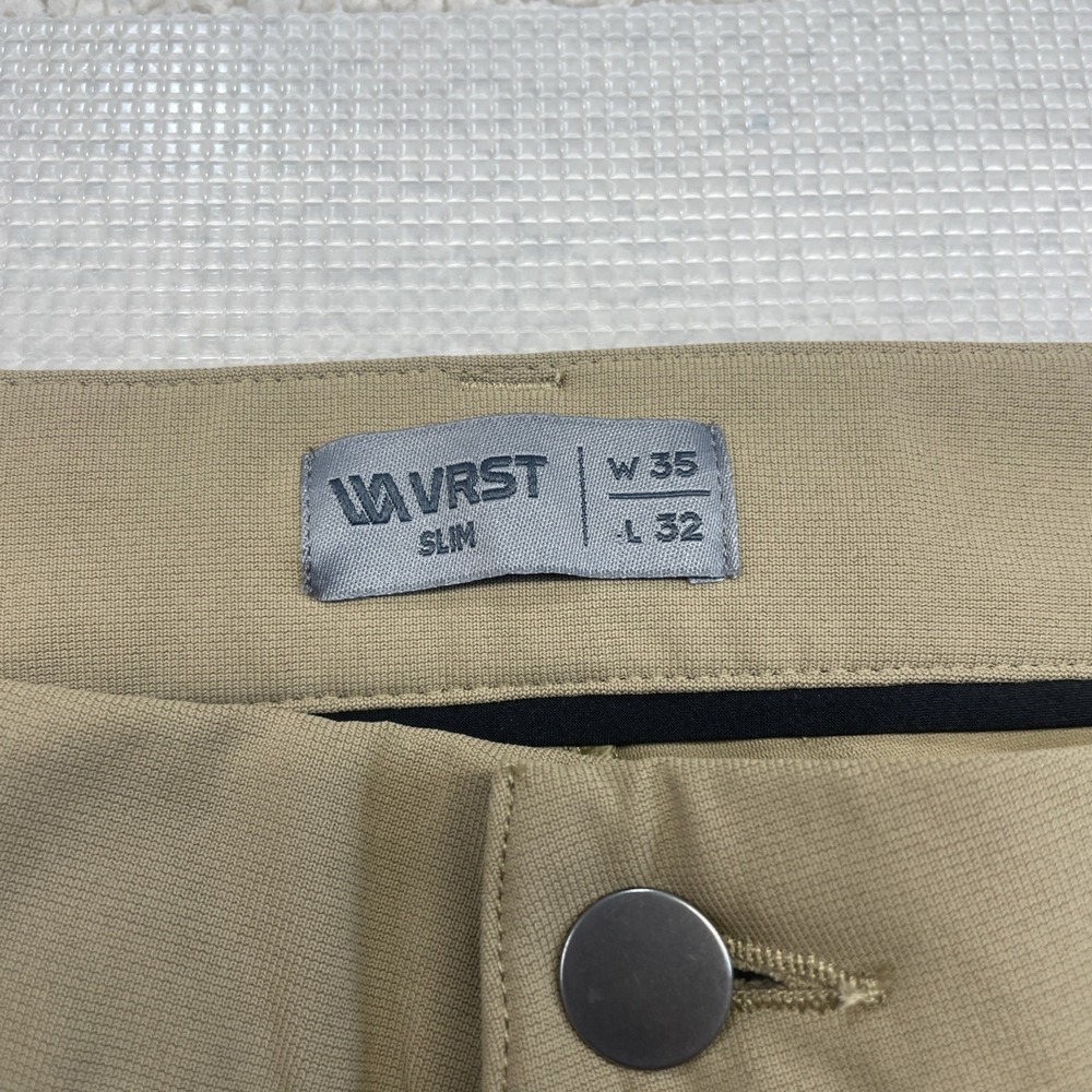 VRST Pants Mens 35x32 Tan Limitless Slim Fit 5-Pocket Performance Chino Trouser - Picture 7 of 11